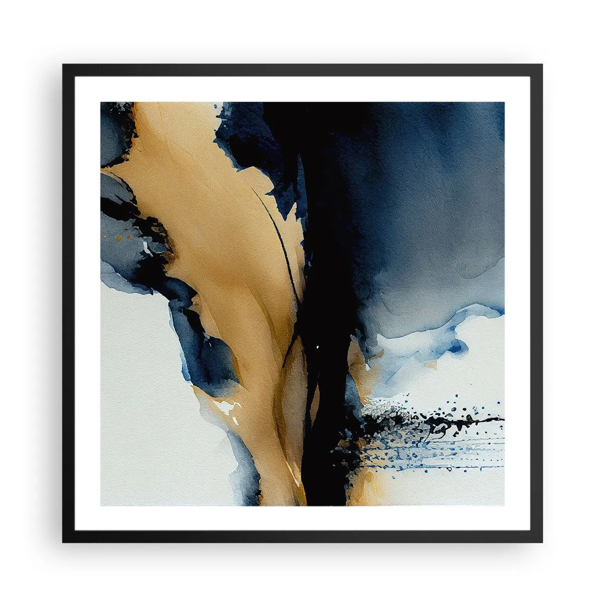 Affiche dans un cadre noir - Poster - Derrière le rideau - 60x60 cm