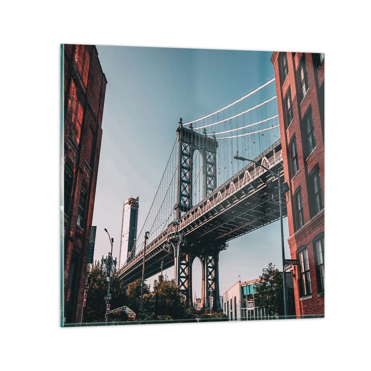 Impression sur verre - Image sur verre - Sur les vagues de la ville - 50x50 cm