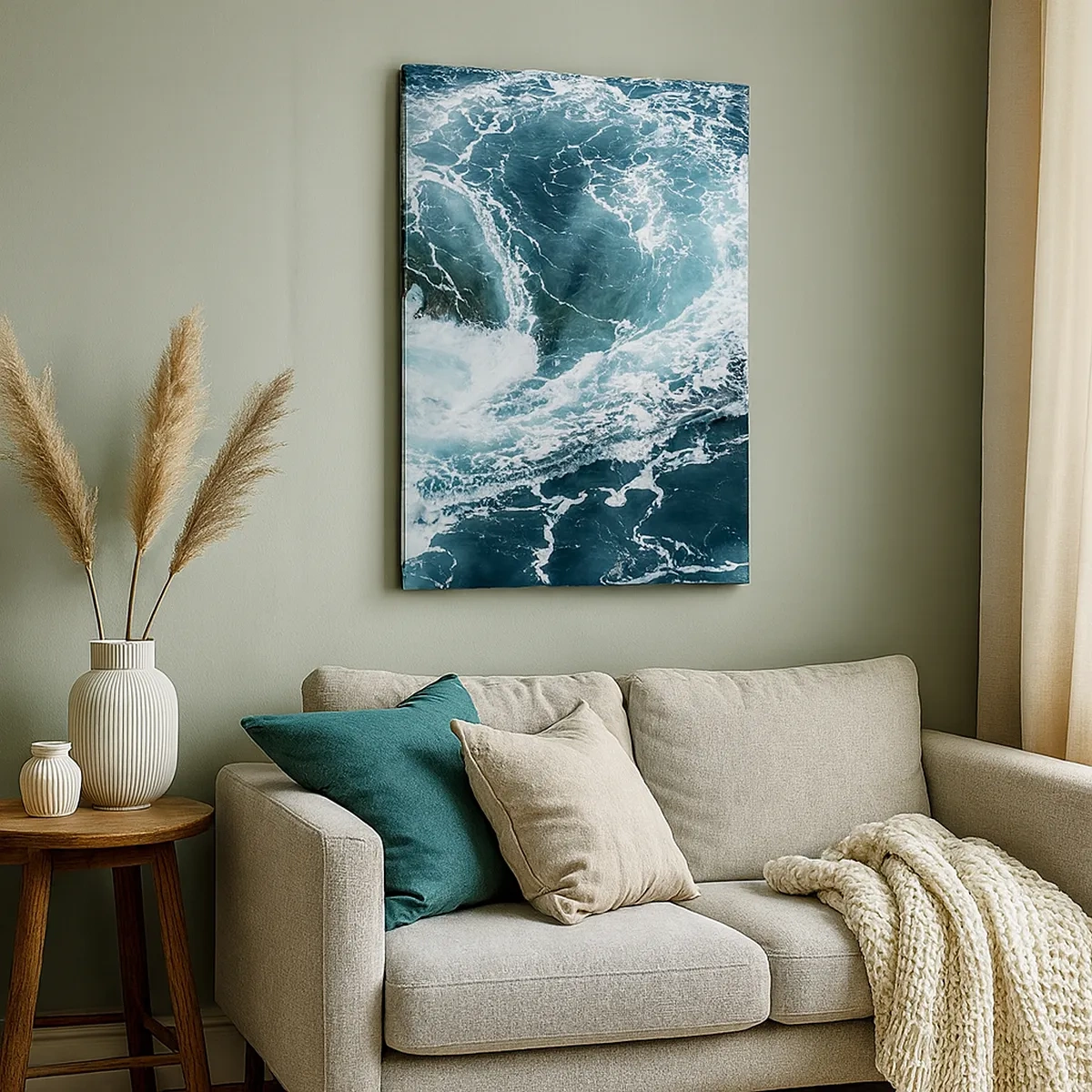 Impression sur toile - Image sur toile - Tourbillon océanique dynamique - 50x70cm - La porte vers le centre de la Terre - Décoration murale moderne pour le salon et la chambre ARTTOR