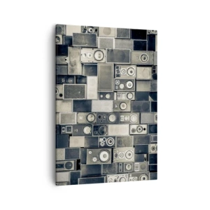 Impression sur toile - Image sur toile - Collection d'enceintes de style rétro - 50x70cm - Tout va bien - Décoration murale moderne pour le salon et la chambre ARTTOR