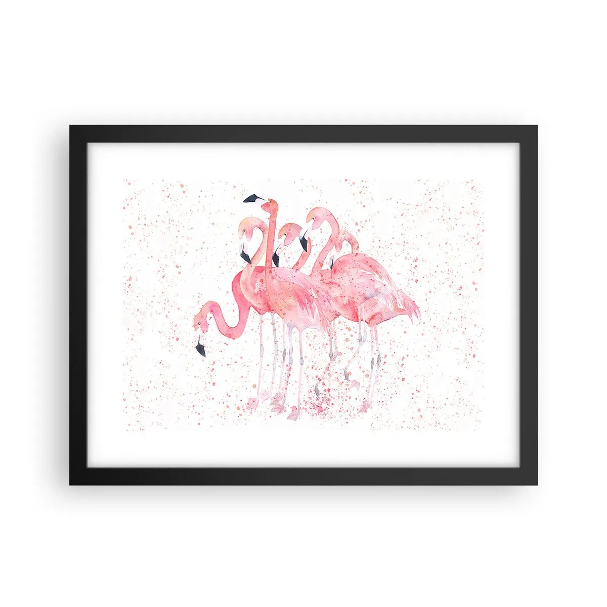 Affiche dans un cadre noir - Poster - Ensemble rose - 40x30 cm