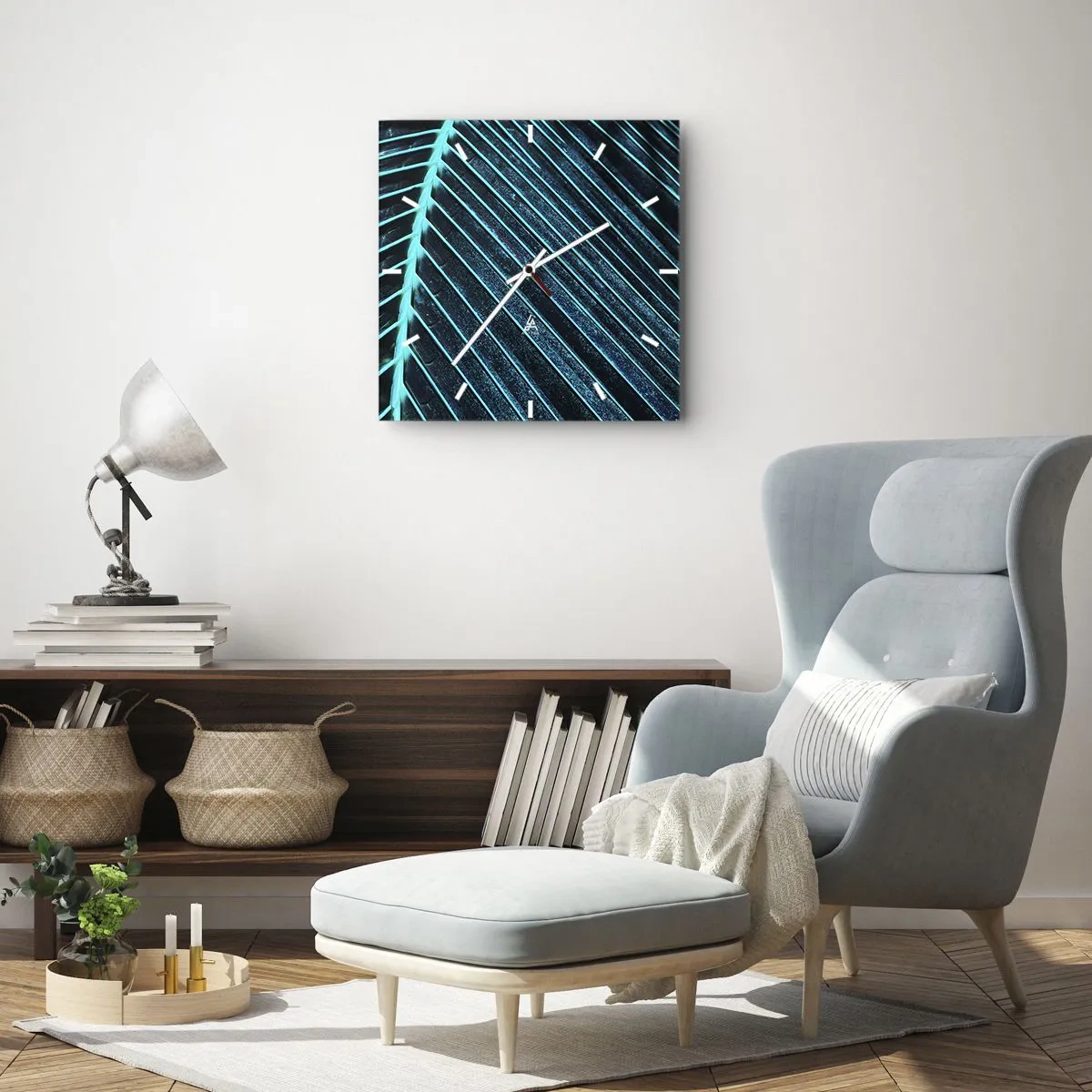 Horloge murale - Pendule murale - Texture verte - 40x40 cm