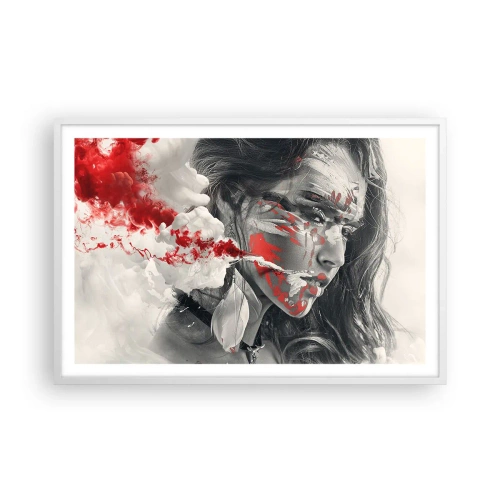 Affiche dans un cadre blanc - Poster - Dans les fumées de l'absurde - 91x61 cm