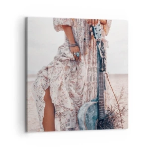 Impression sur toile - Image sur toile - Enfant de fleur en route - 50x50 cm