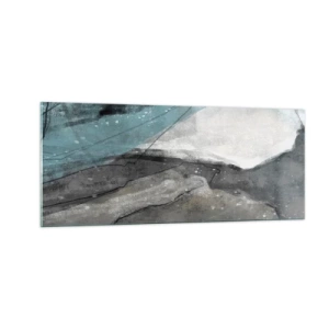 Impression sur verre - Image sur verre - Résumé : roches et glace - 100x40 cm