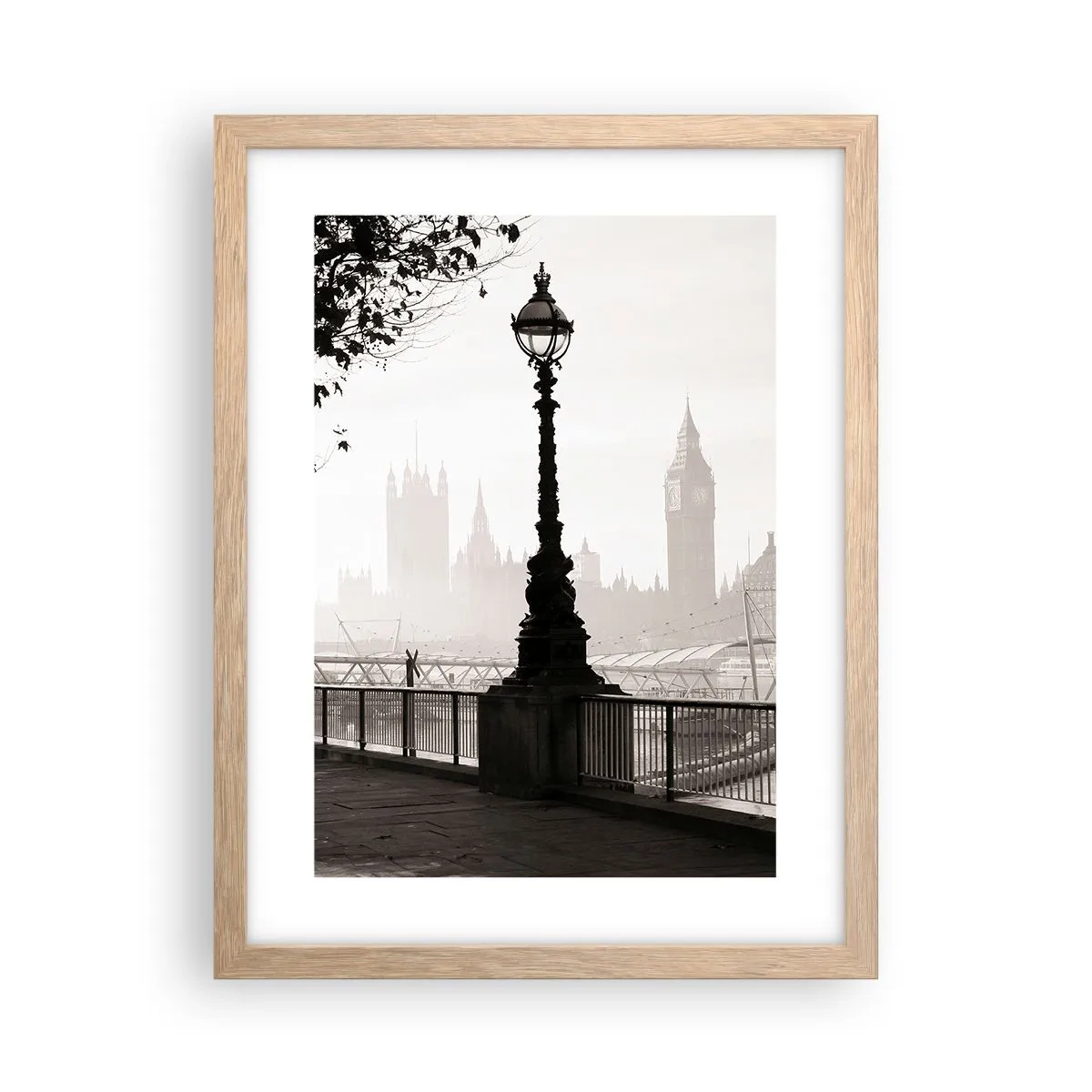 Affiche dans un chêne clair - Poster - Un matin londonien - 30x40 cm