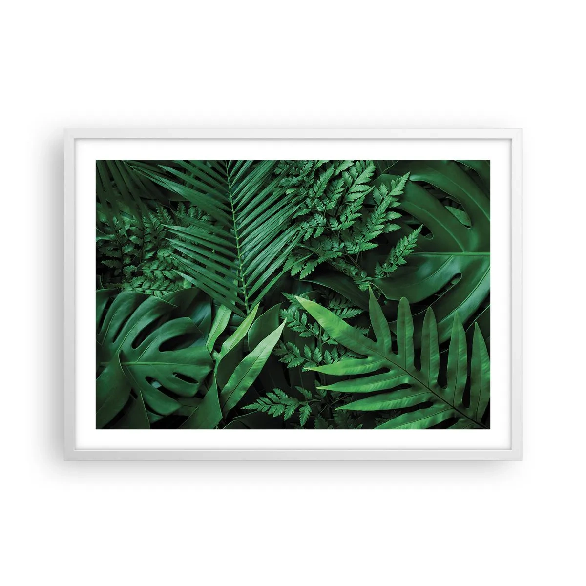 Affiche dans un cadre blanc - Poster - Emmitouflé de verdure - 70x50 cm