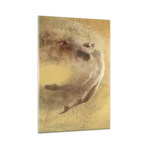 Impression sur verre - Image sur verre - Une figure en mouvement dynamique avec un effet de désintégration - 80x120cm - Dans le ravissement de la danse - Décoration murale moderne pour le salon et la chambre ARTTOR