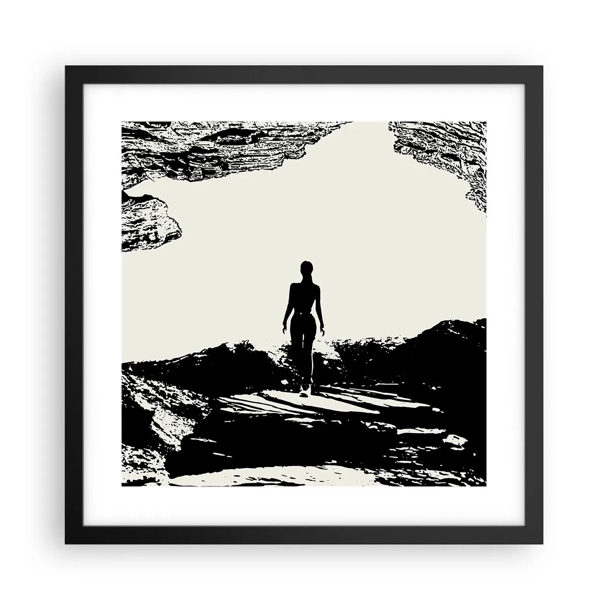 Affiche dans un cadre noir - Poster - Nouveau look - 40x40 cm