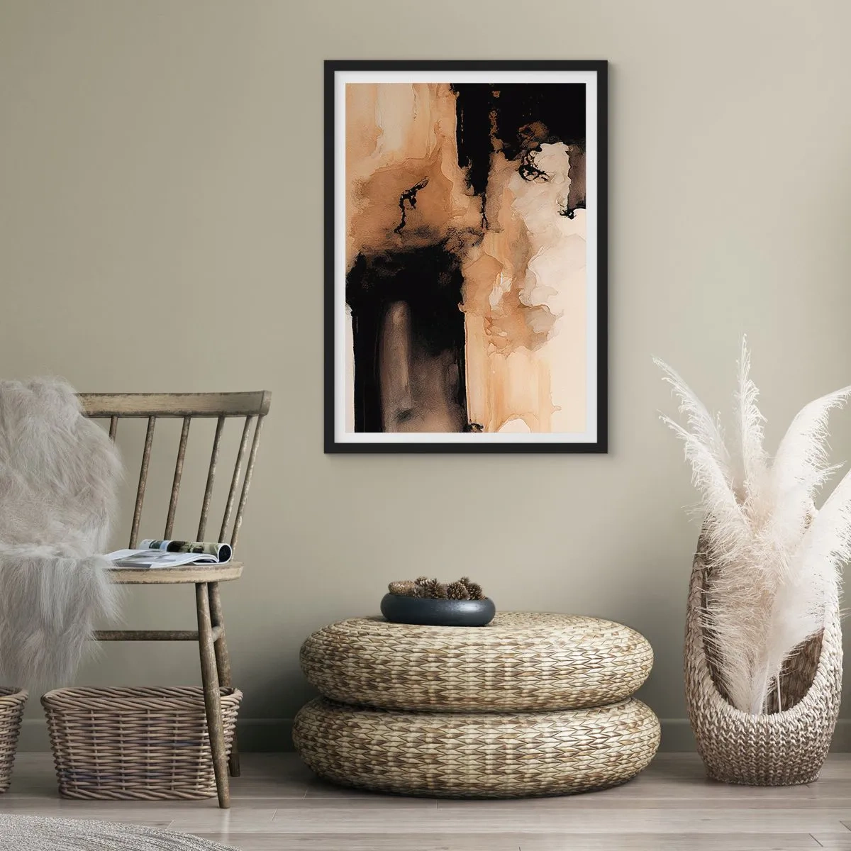 Affiche dans un cadre noir - Poster - Une abstraction intrigante - 70x100 cm