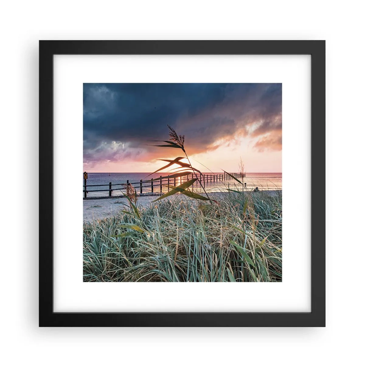 Affiche dans un cadre noir - Poster - Ça ne passe pas avec le vent - 30x30 cm