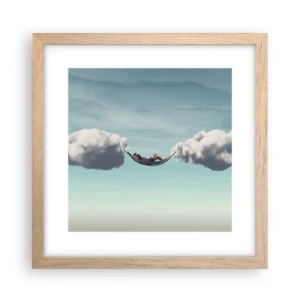 Affiche dans un chêne clair - Poster - Instant de bonheur - 30x30 cm