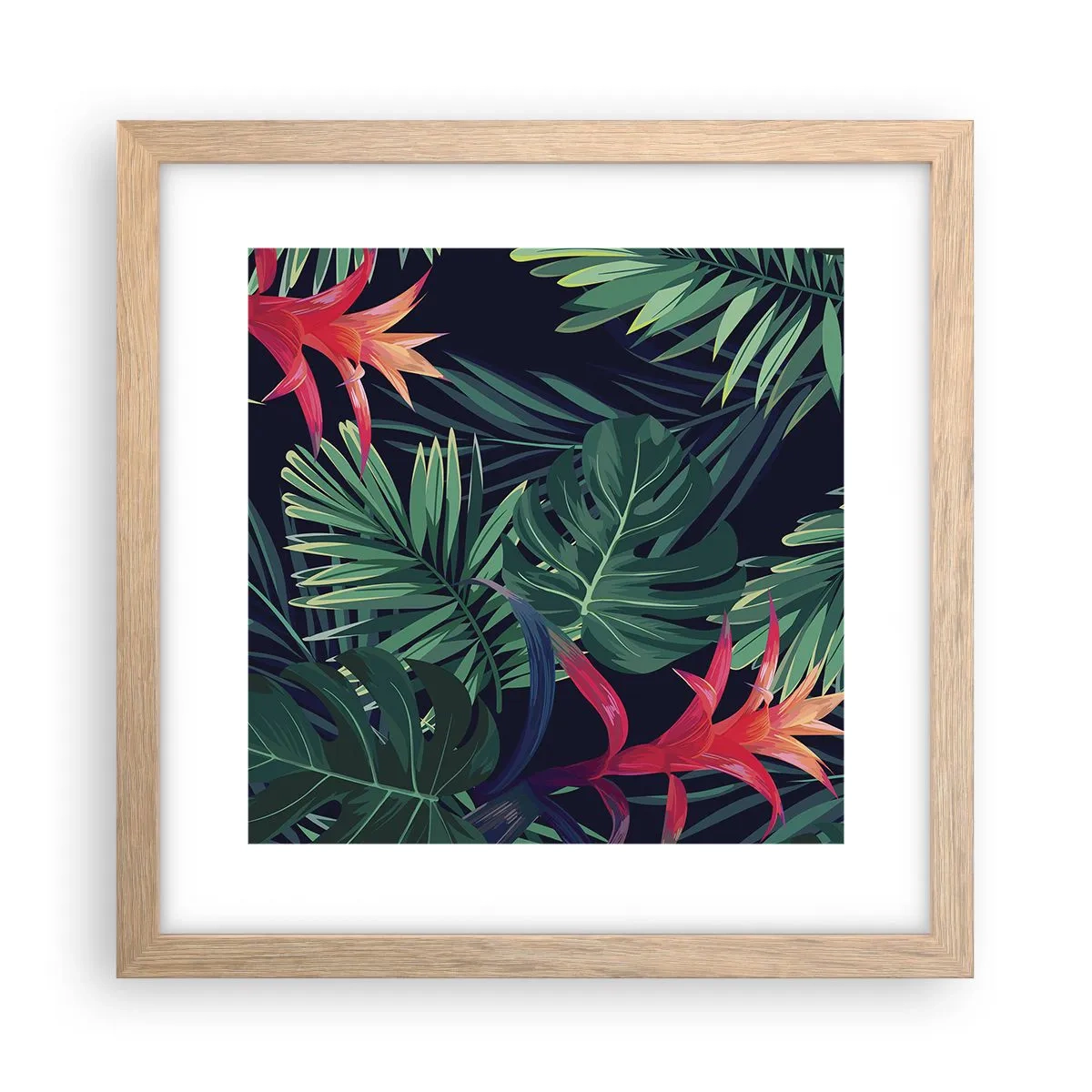 Affiche dans un chêne clair - Poster - immergé dans la nature - 30x30 cm