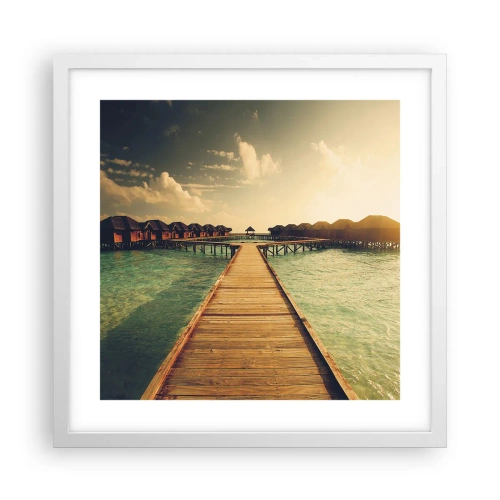 Affiche dans un cadre blanc - Poster - Invitation chaleureuse - 40x40 cm