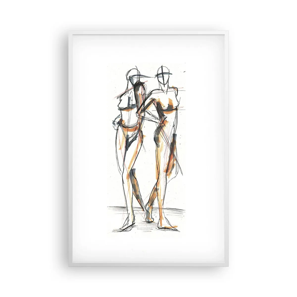 Affiche dans un cadre blanc - Poster - Étude de la grâce - 61x91 cm