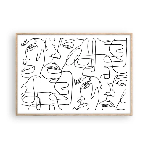 Affiche dans un chêne clair - Poster - Dans des émotions enchevêtrées - 100x70 cm