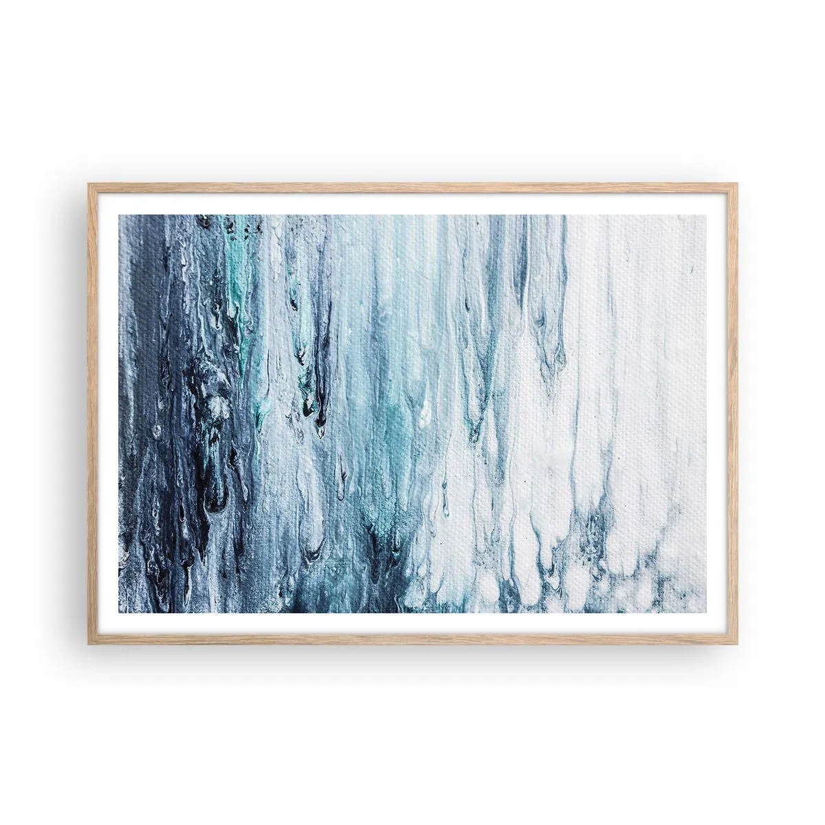 Affiche dans un chêne clair - Poster - Une glace bleue - 100x70 cm