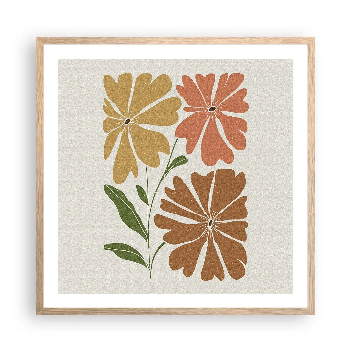 Affiche dans un chêne clair - Poster - Nature et géométrie - 60x60 cm