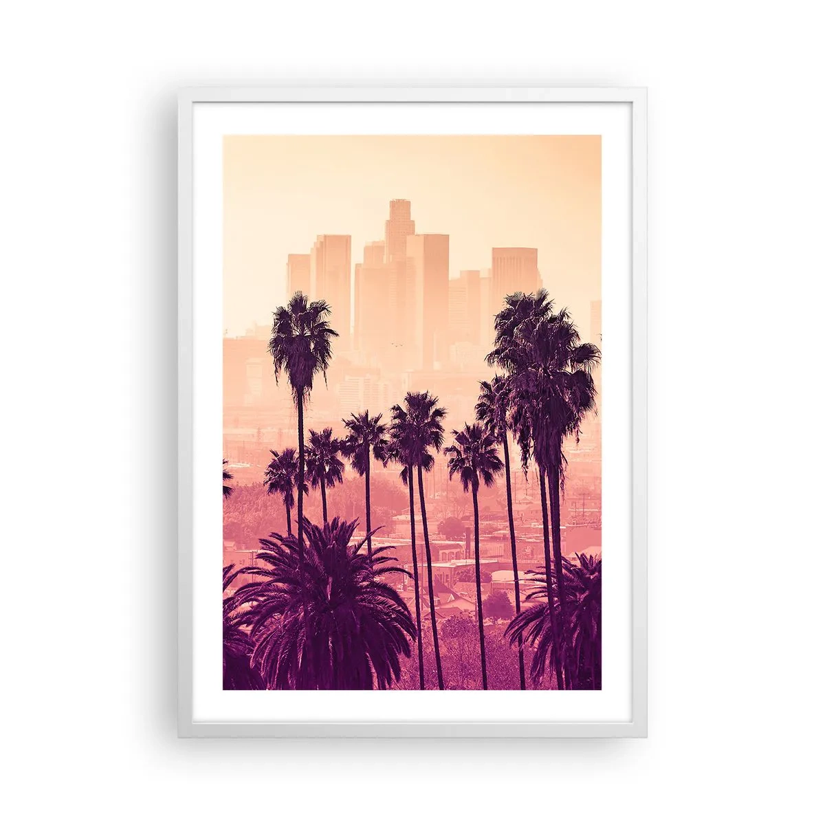 Affiche dans un cadre blanc - Poster - Paysage californien - 50x70 cm