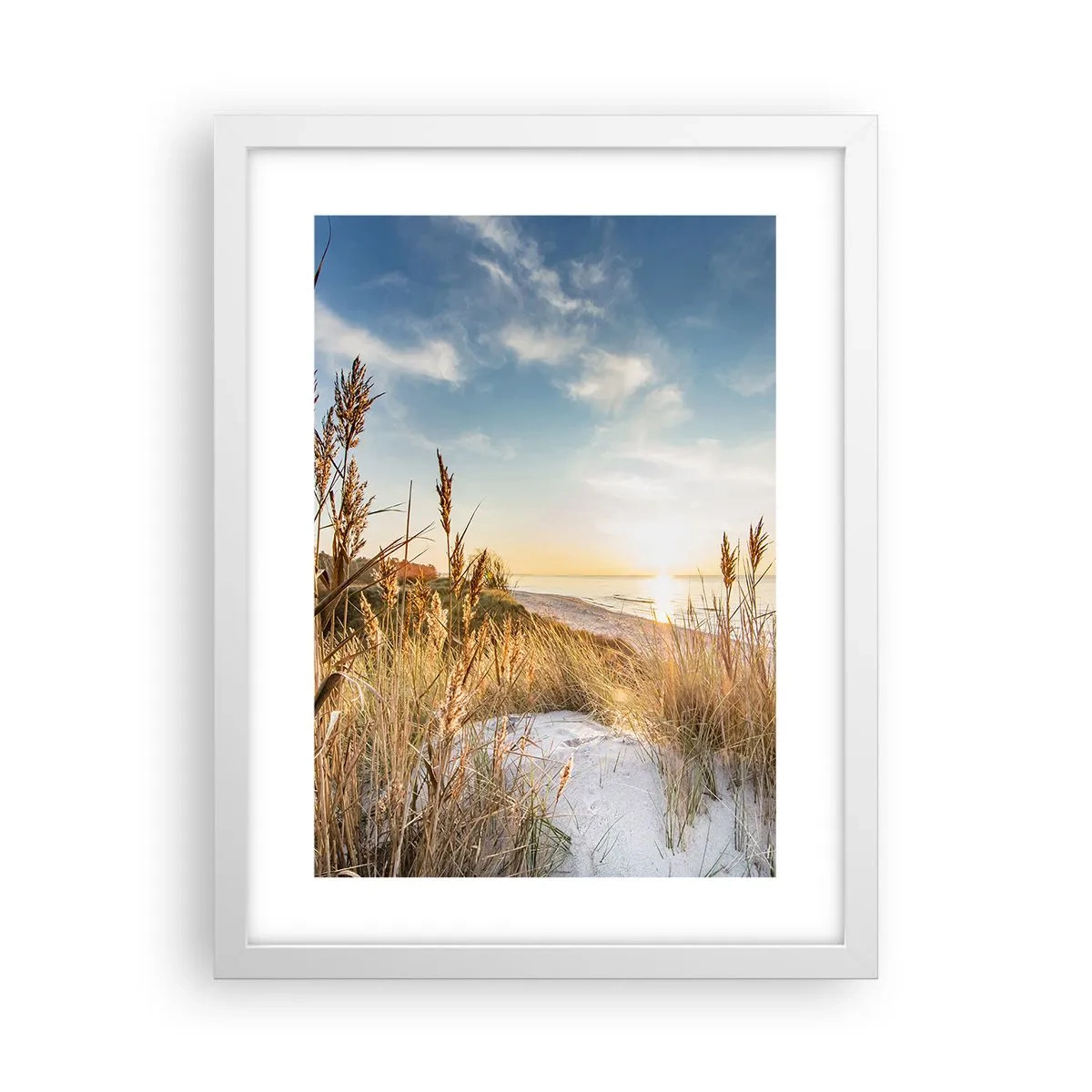 Affiche dans un cadre blanc - Poster - Plage du nord - 30x40 cm