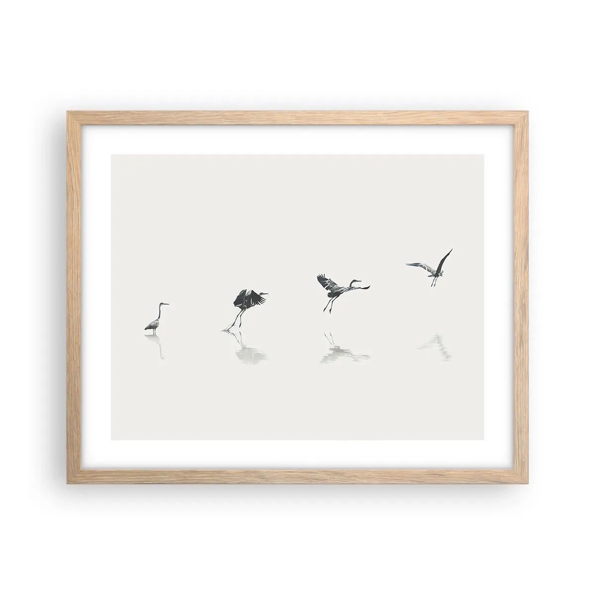 Affiche dans un chêne clair - Poster - Quatre étapes simples - 50x40 cm