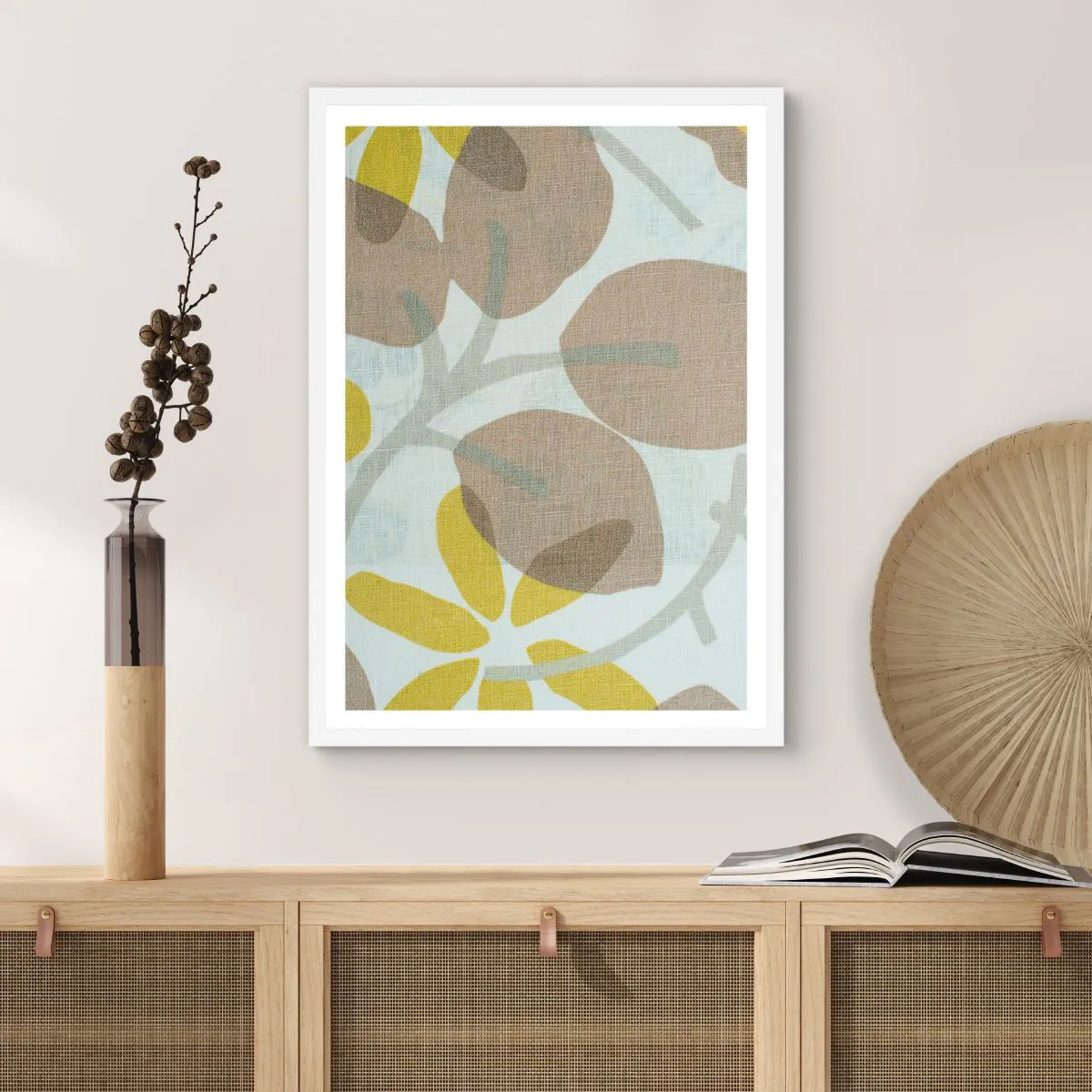 Affiche dans un cadre blanc - Poster - Composition en plein soleil - 70x100 cm