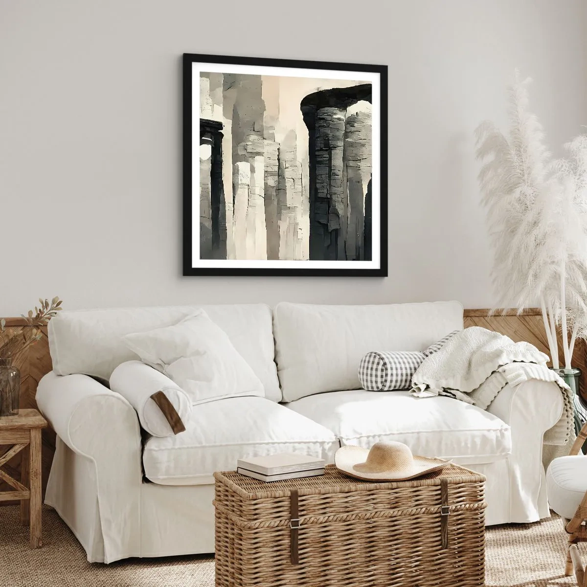 Affiche dans un cadre noir - Poster - La majesté de l'Antiquité - 40x40 cm