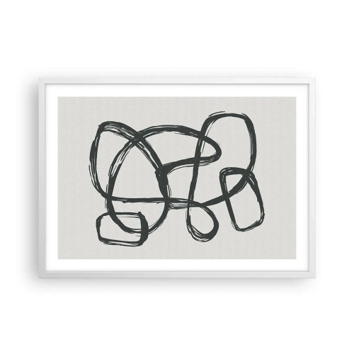 Affiche dans un cadre blanc - Poster - Abstraction en boucle - 70x50 cm