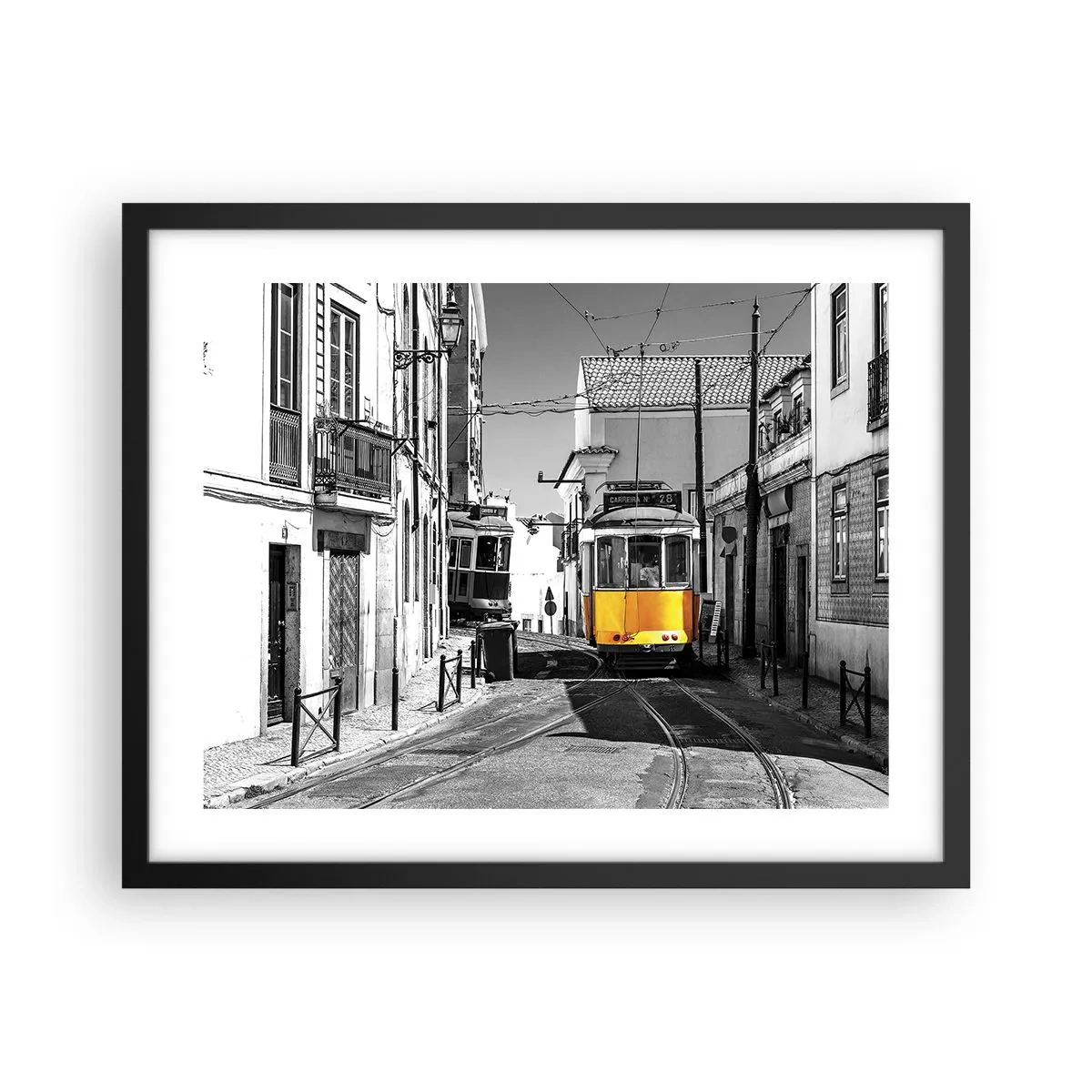 Affiche dans un cadre noir - Poster - L'âme de Lisbonne - 50x40 cm