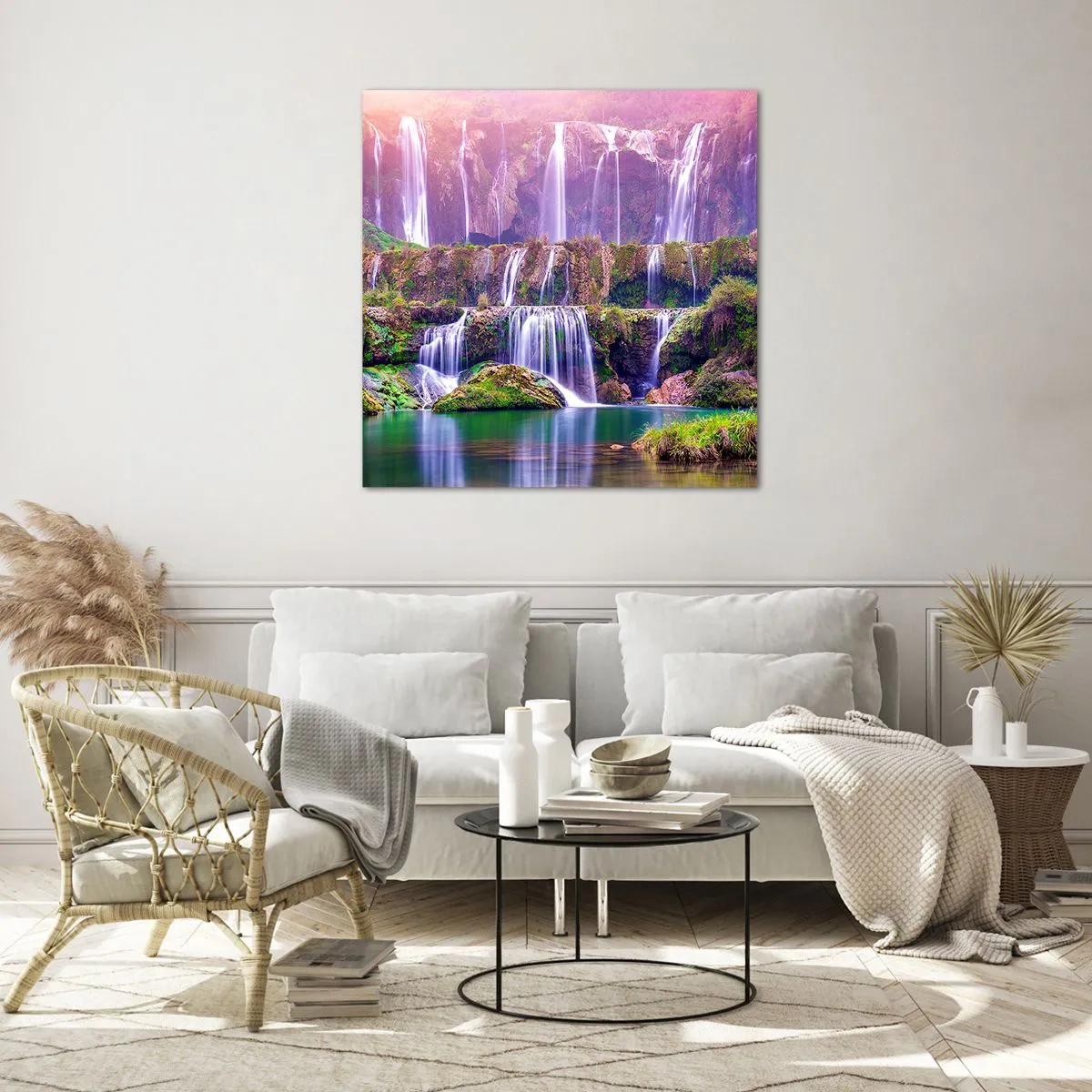 Impression sur verre - Image sur verre - Escalier vers le ciel - 70x70 cm