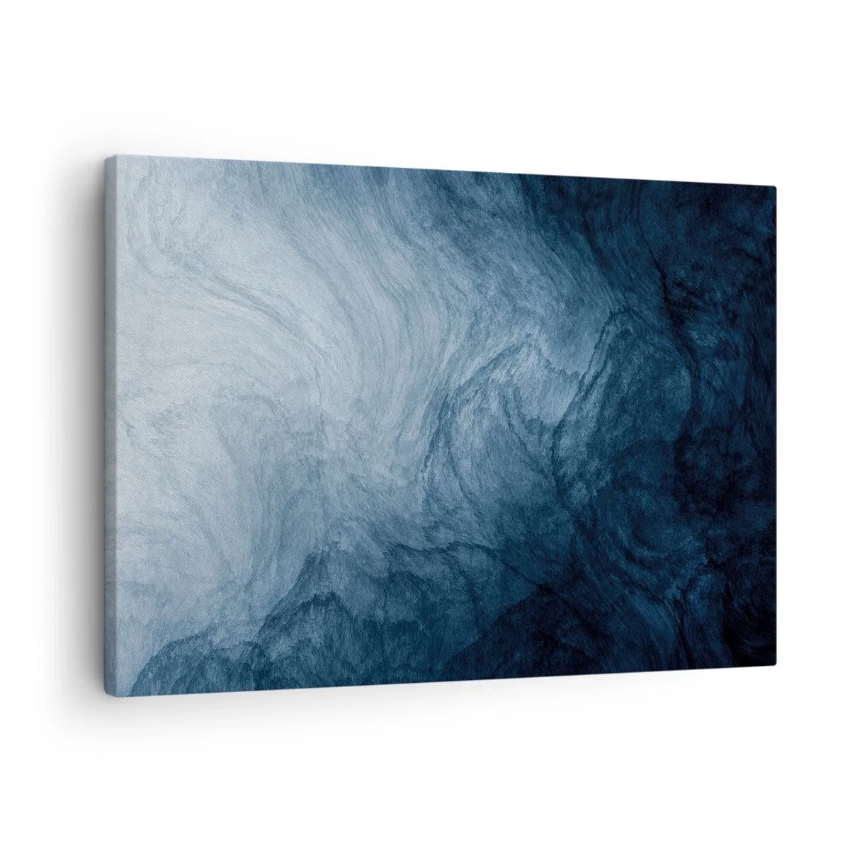 Impression sur toile - Image sur toile - Une composition abstraite dans les tons de bleu et bleu marine. - 70x50cm - Atteindre en profondeur - Décoration murale moderne pour le salon et la chambre ARTTOR