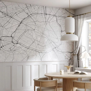 Papier Peint Autocollant Deluxe Sticker - Fleur de Paris - Ville, Carte de la ville, Paris - 400x280 cm