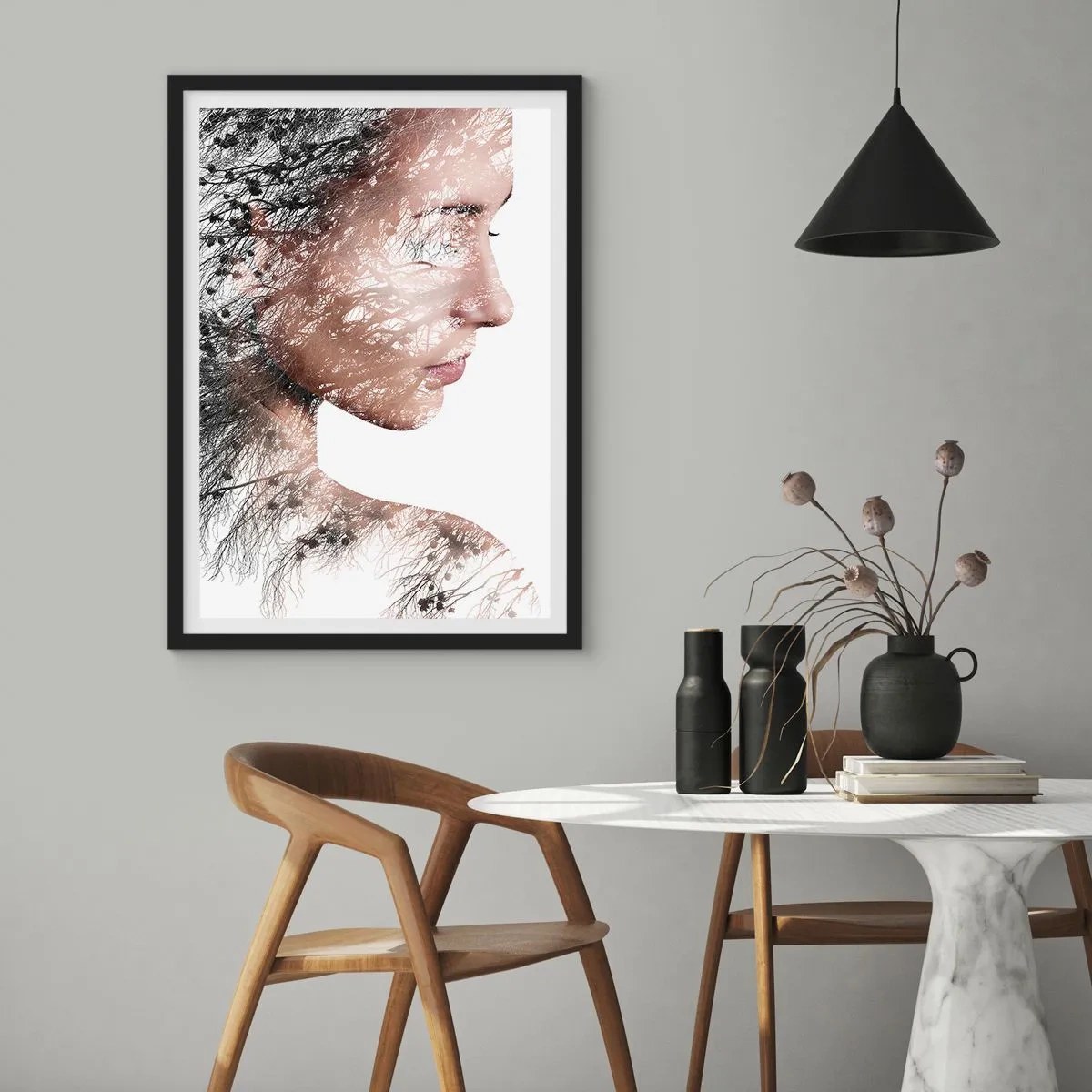 Affiche dans un cadre noir - Poster - L'âme de la forêt - 30x40 cm