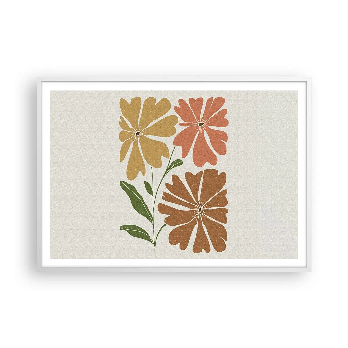 Affiche dans un cadre blanc - Poster - Nature et géométrie - 100x70 cm