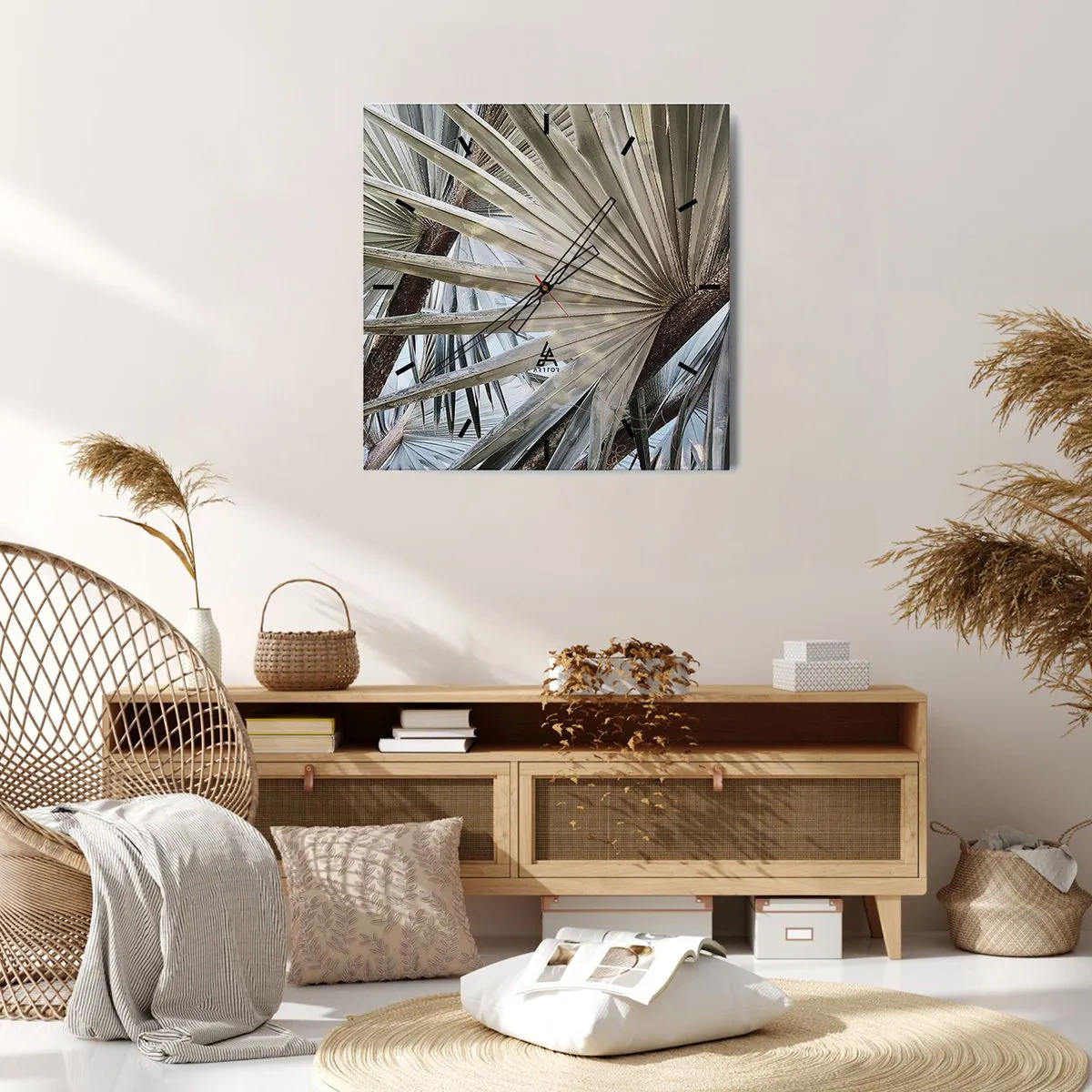 Horloge murale - Pendule murale - Evantail sous les tropiques - 30x30 cm