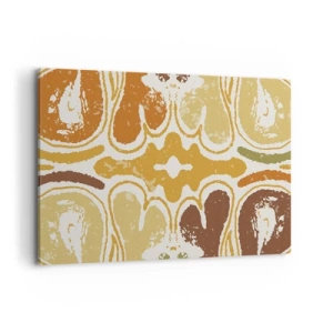 Impression sur toile - Image sur toile - Motifs abstraits chaleureux dans les tons jaunes et bruns - 100x70cm - Abstraction sentimentale - Décoration murale moderne pour le salon et la chambre ARTTOR