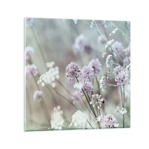 Impression sur verre - Image sur verre - Herbes douces en filigrane - 50x50 cm