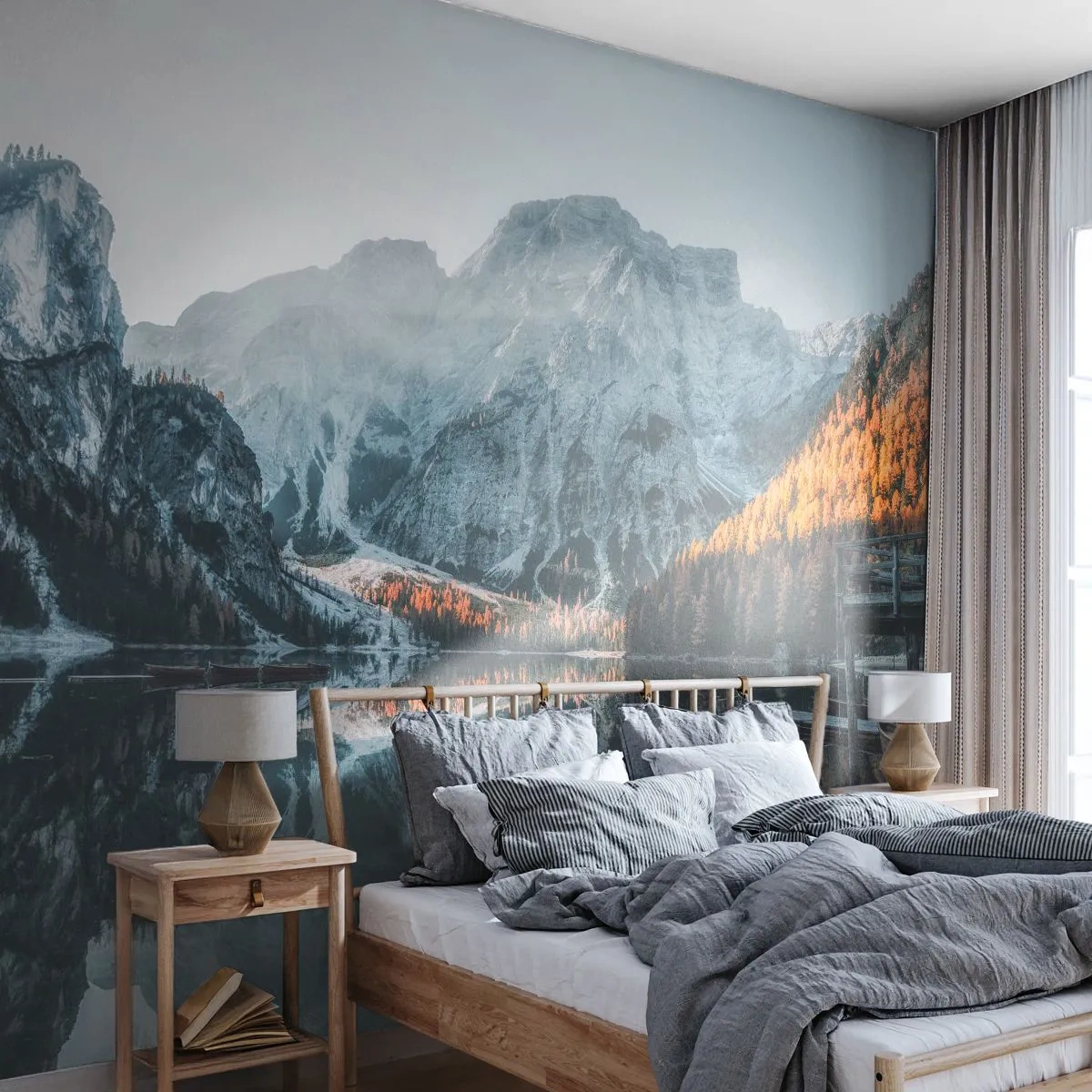 Papier Peint Photo Standard Eco - Reflet de paysage - Paysage, Montagnes, Lac - 450x315 cm