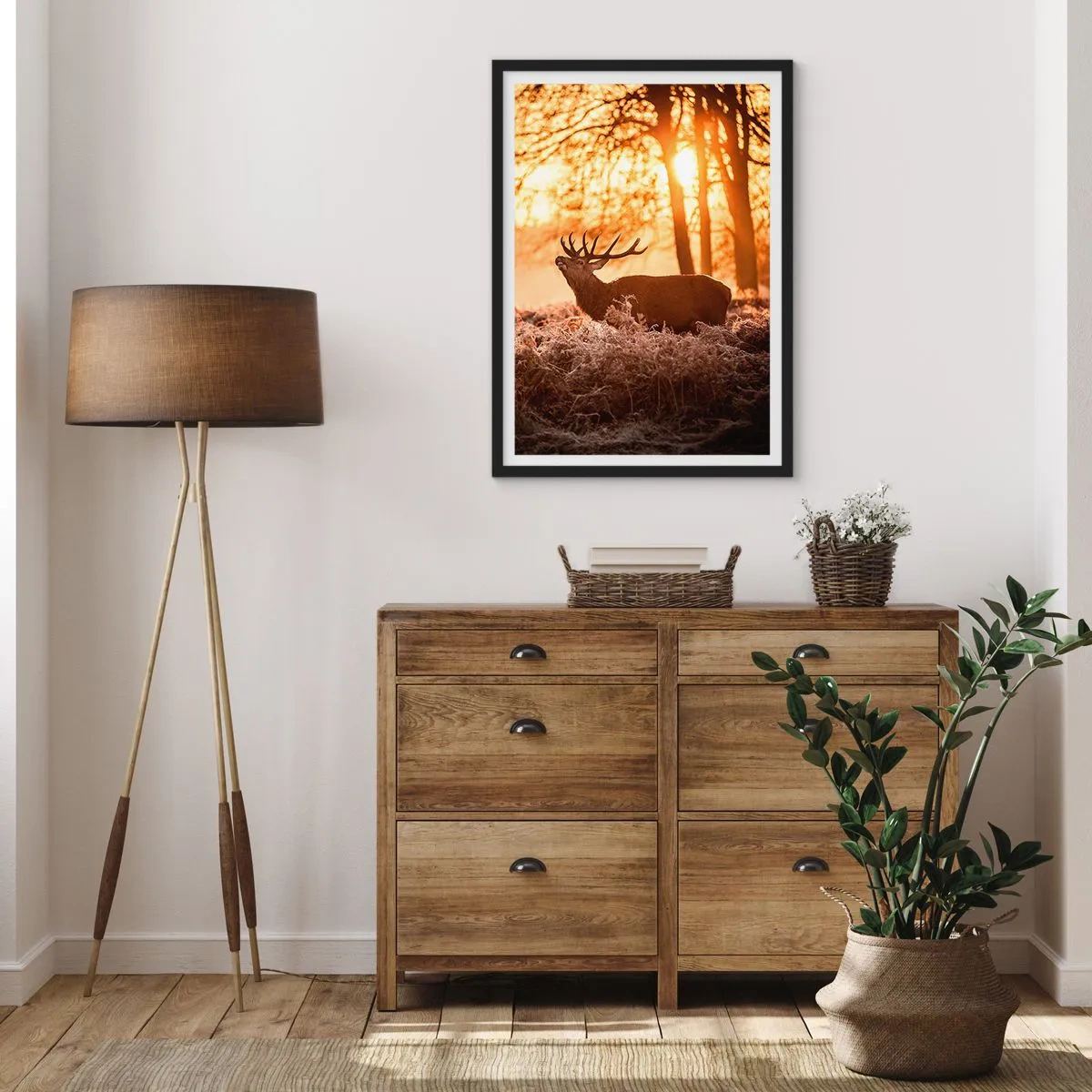 Affiche dans un cadre noir - Poster - Le rêve d'un chasseur - 30x40 cm