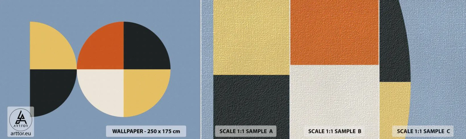 Échantillon de Papier Peint Premium Canvas - Regarde et compte - Abstraction, Graphique, Art moderne - 100x30 cm