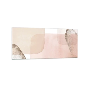 Impression sur verre - Image sur verre - Taches pastel avec éléments dorés - 120x50cm - Regard à travers la couleur - Décoration murale moderne pour le salon et la chambre ARTTOR