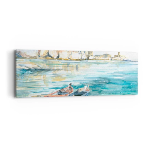 Impression sur toile - Image sur toile - Paysage dans l'azur - 90x30 cm
