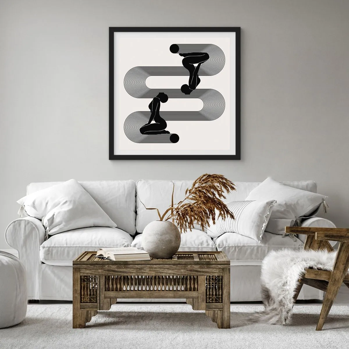 Affiche dans un cadre noir - Poster - Symétrie sensuelle - 30x30 cm