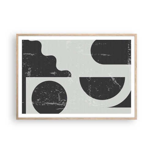 Affiche dans un chêne clair - Poster - Composition dessus et dessous - 100x70 cm