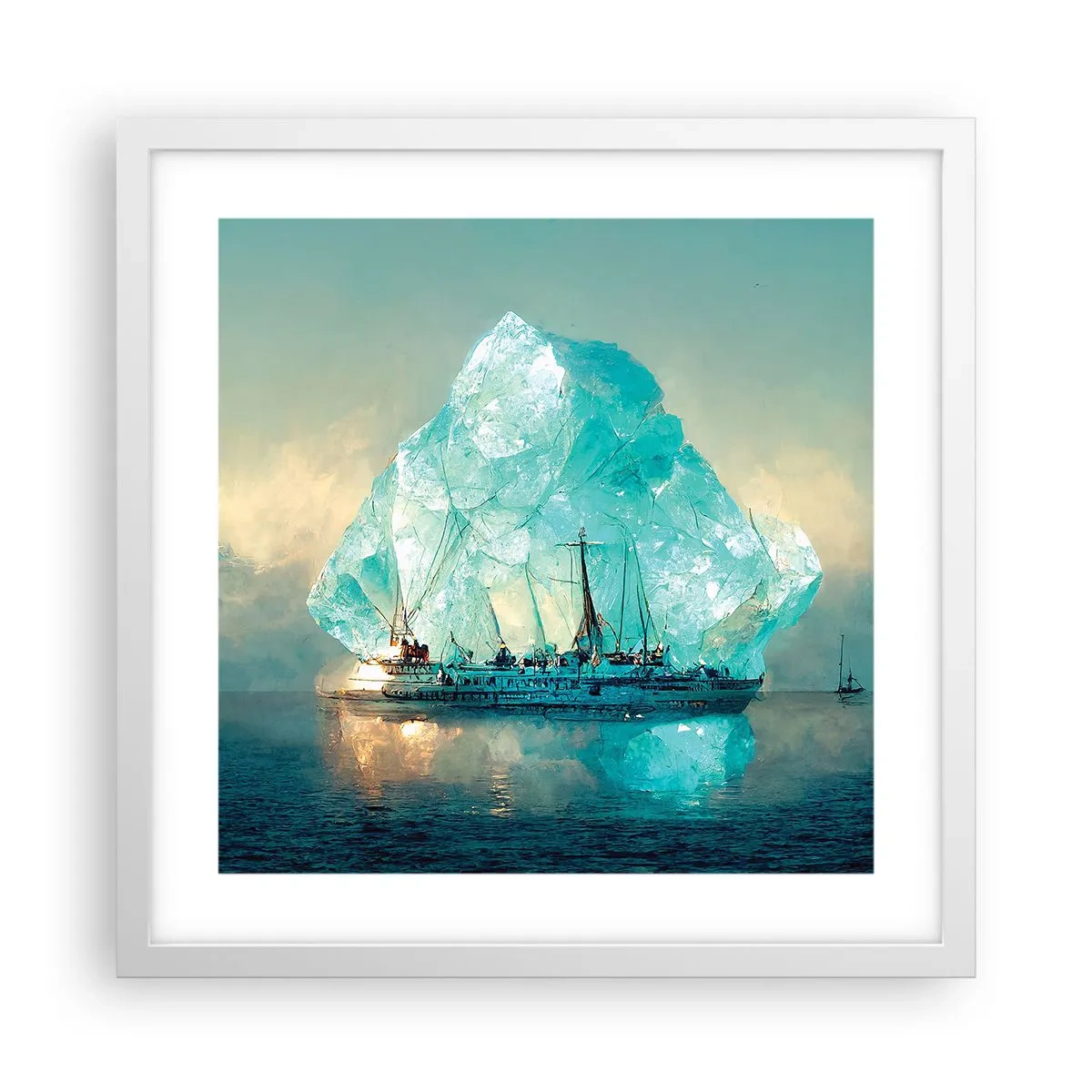 Affiche dans un cadre blanc - Poster - Diamant arctique - 40x40 cm