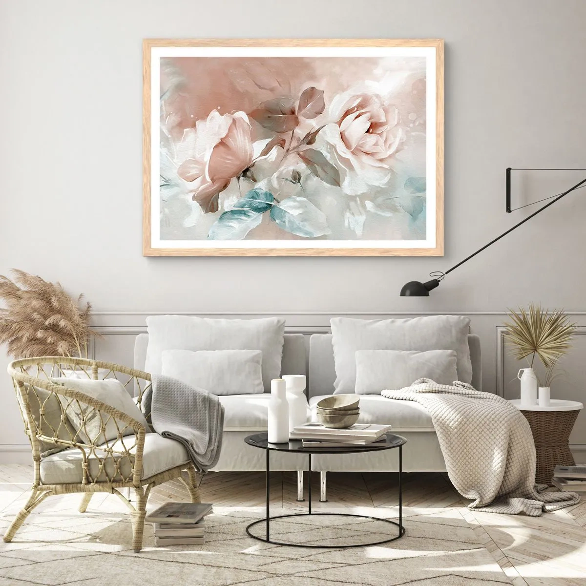 Affiche dans un chêne clair - Poster - L'esprit du romantisme - 100x70 cm