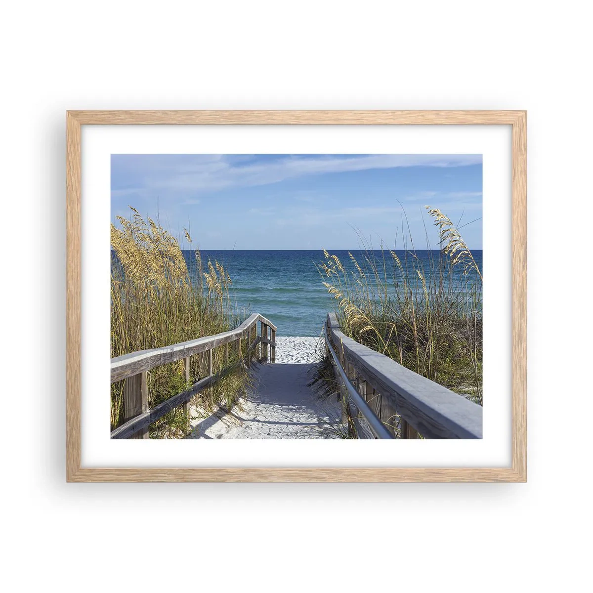 Affiche dans un chêne clair - Poster - Au soleil, sous le vent - 50x40 cm