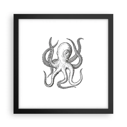 Affiche dans un cadre noir - Poster - Dansant avec les vagues - 30x30 cm