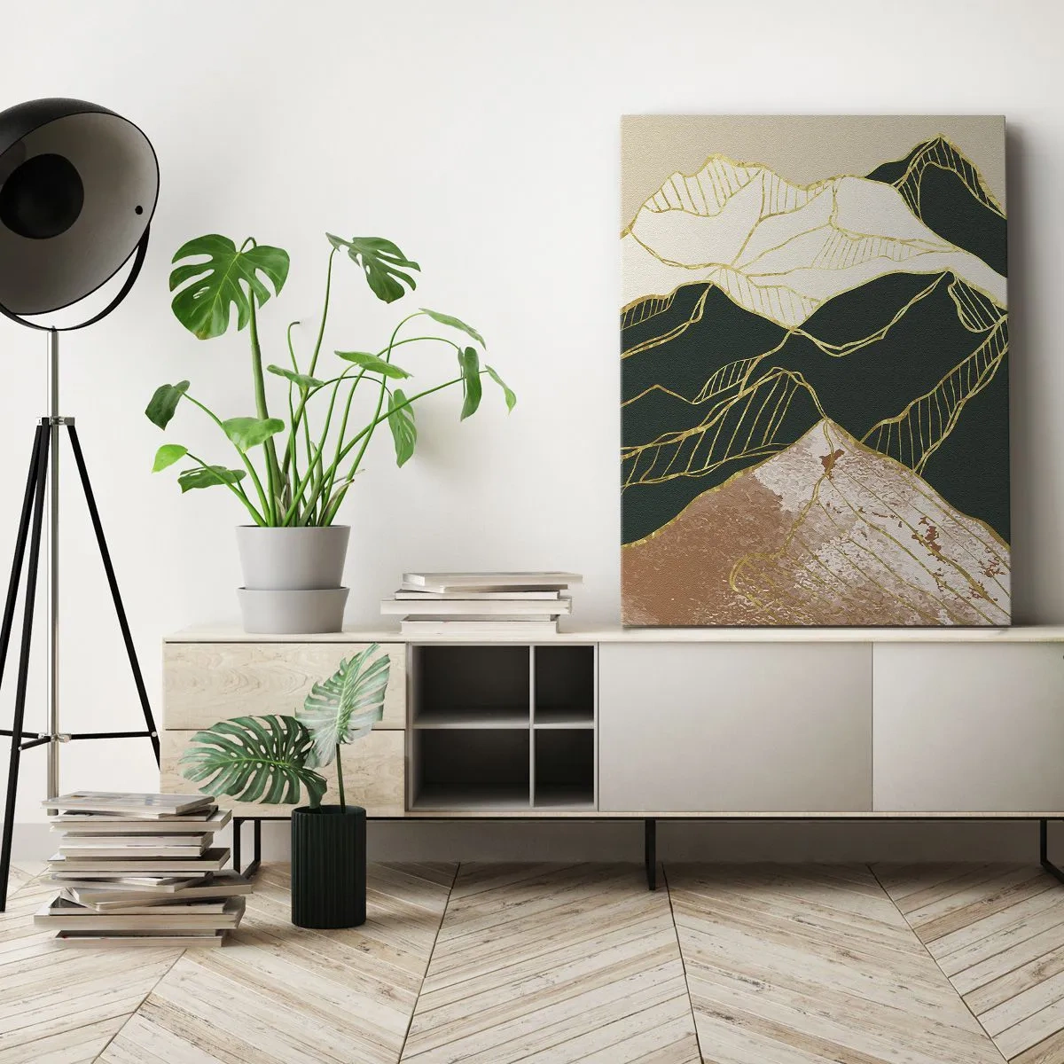 Impression sur toile - Image sur toile - Sommets dorés - 70x100 cm