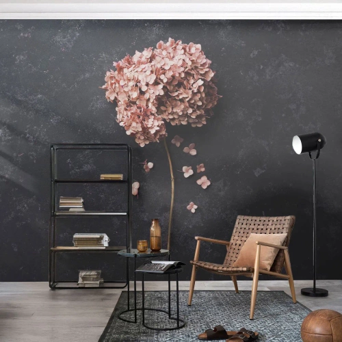 Papier Peint Photo Premium Canvas - Un signe vraiment romantique - Fleur, Hortensia, Nature - 200x140 cm